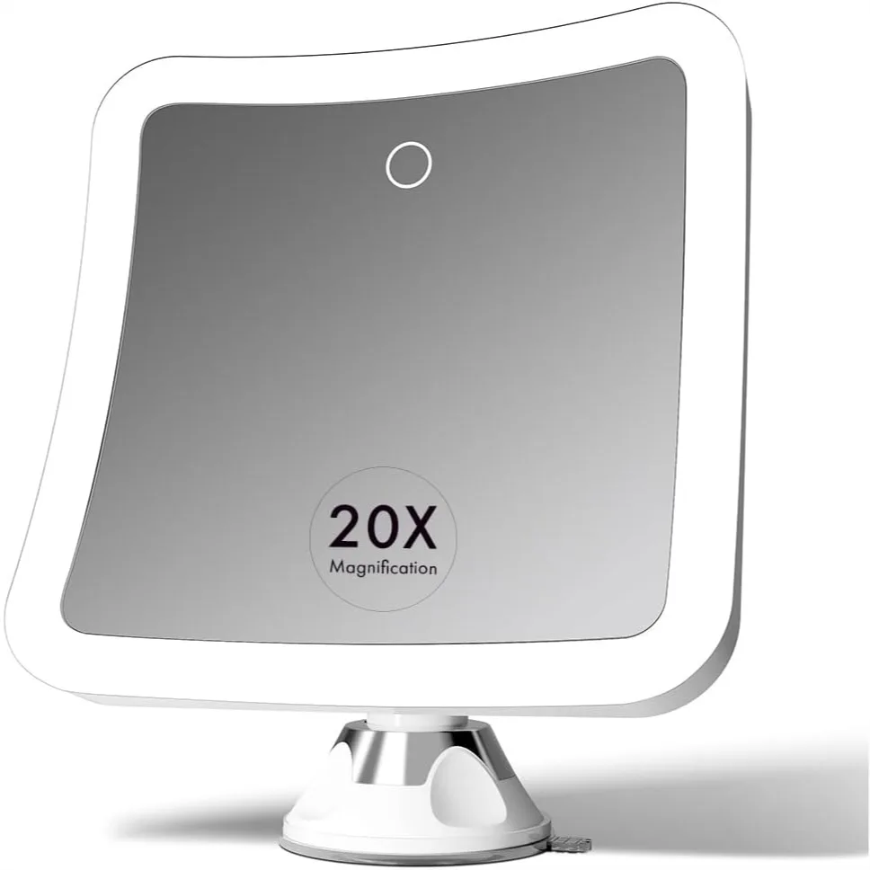 20X Magnifying Makeup Mirror With LED Lights Rechargeable 7 Inch Large Lighted Travel Mirror For Vanity And Bathroom Dimmable 3 Light Settings Strong Suction 360 Degree Rotation
20X Magnifying Makeup Mirror With LED Lights Rechargeable 7 Inch Large Lighted Travel Mirror For Vanity And Bathroom Dimmable 3 Light Settings Strong Suction 360 Degree Rotation