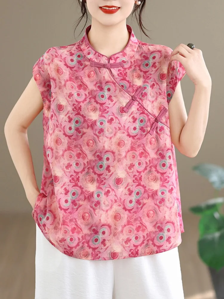 Retro plus Size Sleeveless Print Shirt Women Summer Mom Style Cotton Linen Casual Harlan Pants Set Floral Plant Pattern Loose...
Retro plus Size Sleeveless Print Shirt Women Summer Mom Style Cotton Linen Casual Harlan Pants Set Floral Plant Pattern Loose...