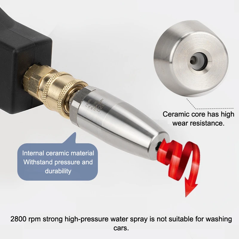 New Stainless Steel 3600PSI Turbo Nozzle For Pressure Washer Rotating For Hot And Cold Water With 1/4 Quick Connect
New Stainless Steel 3600PSI Turbo Nozzle For Pressure Washer Rotating For Hot And Cold Water With 1/4 Quick Connect