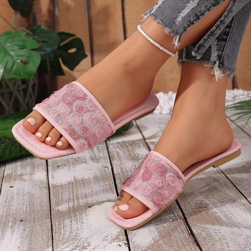 Fairy-style Lace Thong Sandals - Women's Versatile Outdoor Summer New Arrivals - Square Toe Open Toe Fashion Slides
Fairy-style Lace Thong Sandals - Women's Versatile Outdoor Summer New Arrivals - Square Toe Open Toe Fashion Slides
