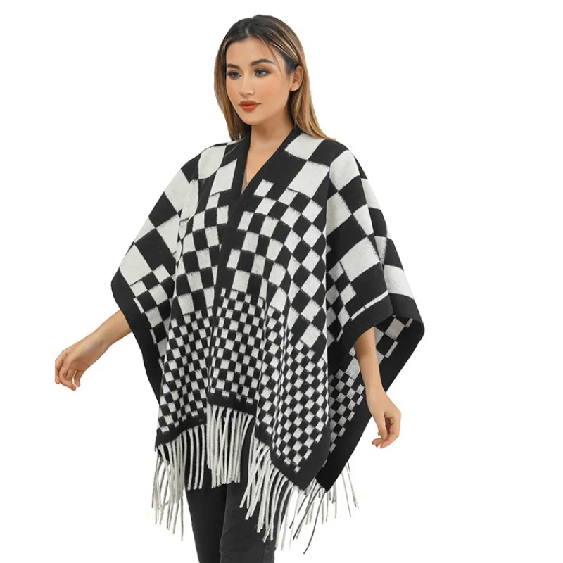 Large And Small Checkered Autumn Winter Knitted Shawl Thickened Warm Flow Scarf Dropshipping Women'S
Large And Small Checkered Autumn Winter Knitted Shawl Thickened Warm Flow Scarf Dropshipping Women'S