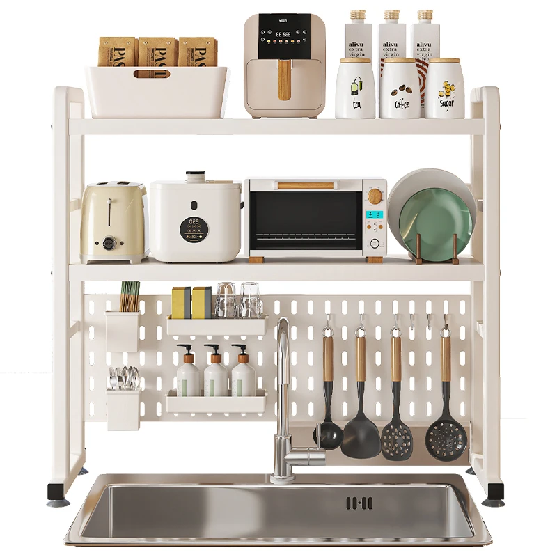 Новая кухонная металлическая 2-уровневая полка над раковиной с отверстиями, держатель для сушки посуды, полка для хранения инструментов, организация столовых приборов
Новая кухонная металлическая 2-уровневая полка над раковиной с отверстиями, держатель для сушки посуды, полка для хранения инструментов, организация столовых приборов