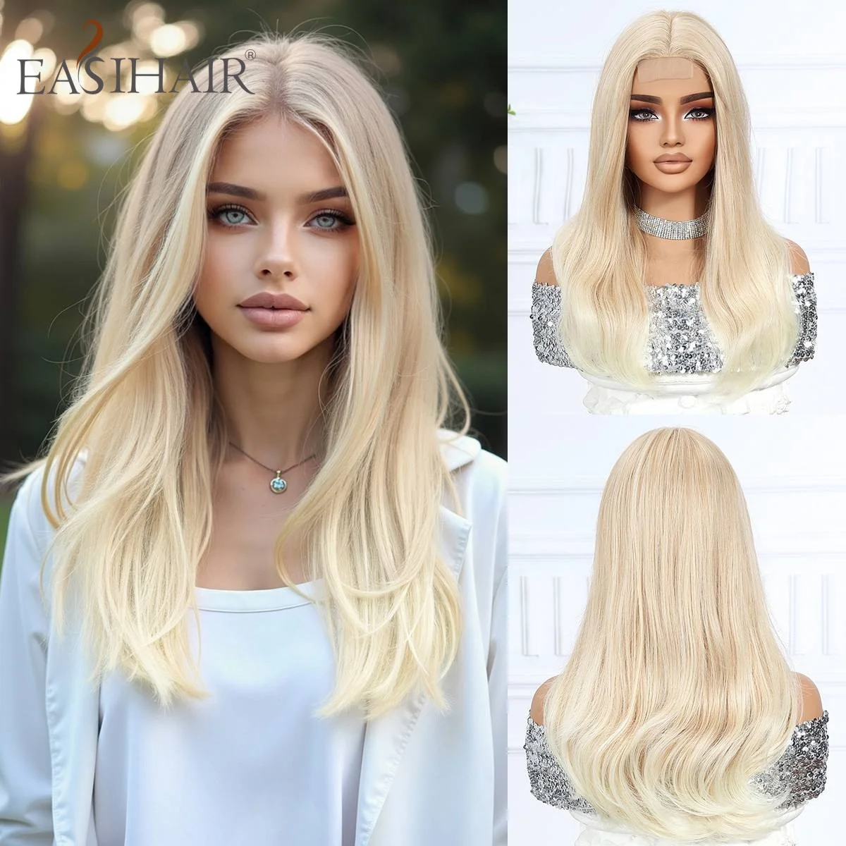 T Part Lace Front Wig for Women Platinum Blonde Long Wavy Synthetic Heat Resistant Fiber Natural Scalp Daily Wear Wig
T Part Lace Front Wig for Women Platinum Blonde Long Wavy Synthetic Heat Resistant Fiber Natural Scalp Daily Wear Wig