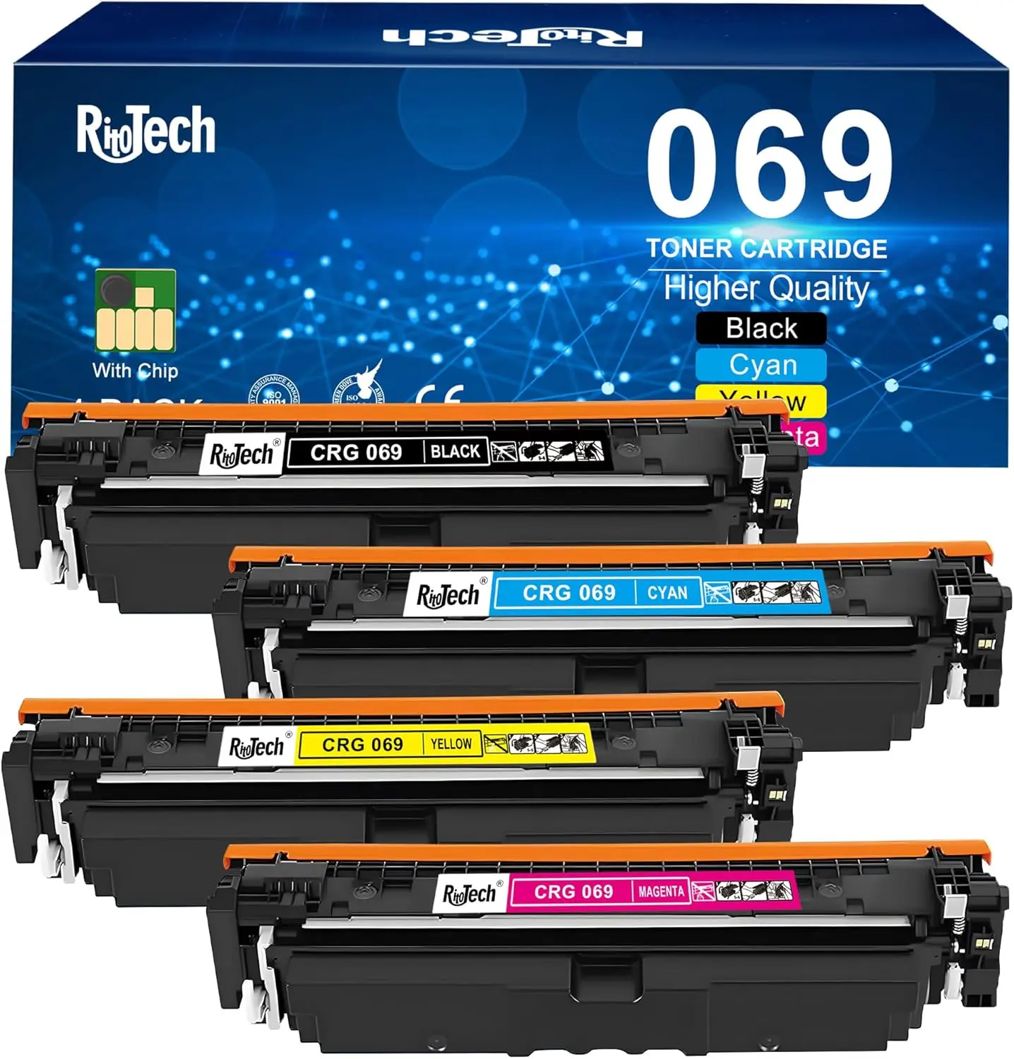 069 Toner Cartridge, 4-Pack Compatible with 069/069H CRG-069 for Color imageCLASS MF751Cdw MF753Cdw LBP674Cdw LBP673Cdw LBP674Cx MF752Cdw MF756Cx MF753Cdw II MF751Cdw II Printers
069 Toner Cartridge, 4-Pack Compatible with 069/069H CRG-069 for Color imageCLASS MF751Cdw MF753Cdw LBP674Cdw LBP673Cdw LBP674Cx MF752Cdw MF756Cx MF753Cdw II MF751Cdw II Printers