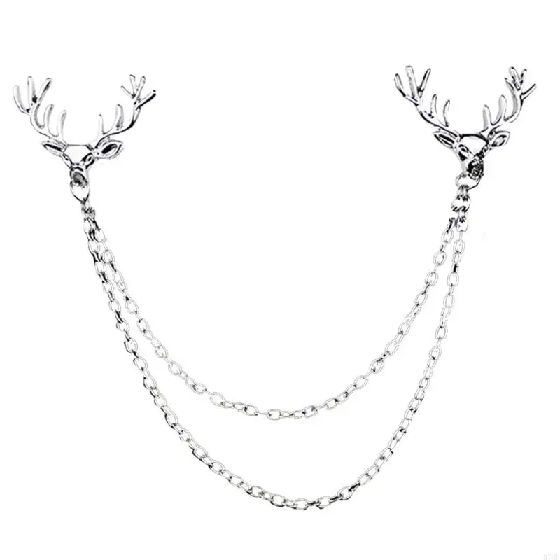97QE Deer Brooch Pin for Men Women Suit Vintage Shirt Collar Chain Brooches Elk Antler Lapel Pin Decor
97QE Deer Brooch Pin for Men Women Suit Vintage Shirt Collar Chain Brooches Elk Antler Lapel Pin Decor