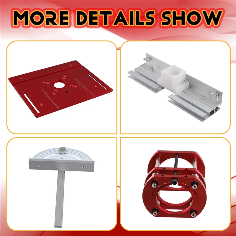 A83I-Woodworking Router Lift Kit Router Table Insert Plate Aluminum For 65Mm Diameter Motors W/ Miter Gauge Guide And Bracket
A83I-Woodworking Router Lift Kit Router Table Insert Plate Aluminum For 65Mm Diameter Motors W/ Miter Gauge Guide And Bracket