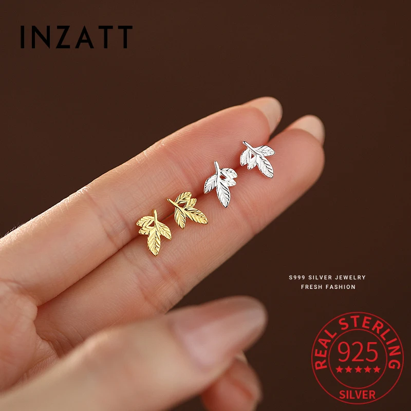 INZATT Real 925 Sterling Silver 14k Gold Leaves Mini Stud Earrings for Women Party Trendy Fine Jewelry Plant Accessories
INZATT Real 925 Sterling Silver 14k Gold Leaves Mini Stud Earrings for Women Party Trendy Fine Jewelry Plant Accessories
