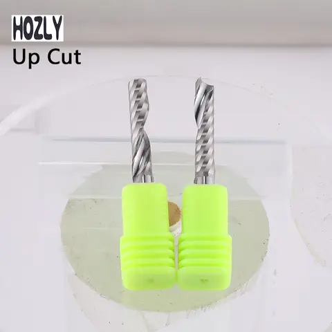 RU 1Pcs 3.175/4/5/6/8/10/12mm 3A TOP Quality Single Flute Spiral Cutter CNC End Mill For Acrylic PVC MDF Wood 1F Milling Cutter