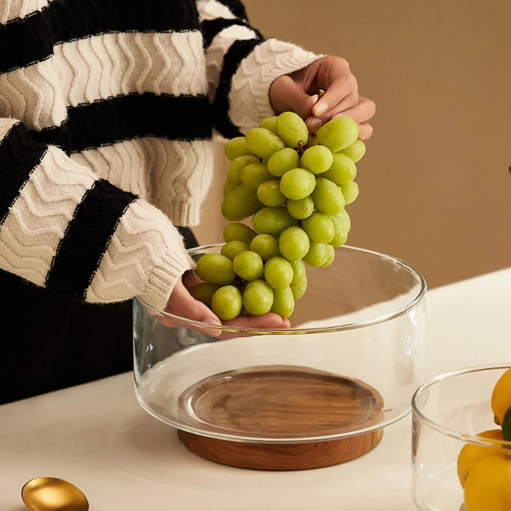 1Set Glass Fruit Bowl Large Salad Container Snack Dessert Bowl Wooden Base Wear Resistant Practical for Home Kitchen
1Set Glass Fruit Bowl Large Salad Container Snack Dessert Bowl Wooden Base Wear Resistant Practical for Home Kitchen