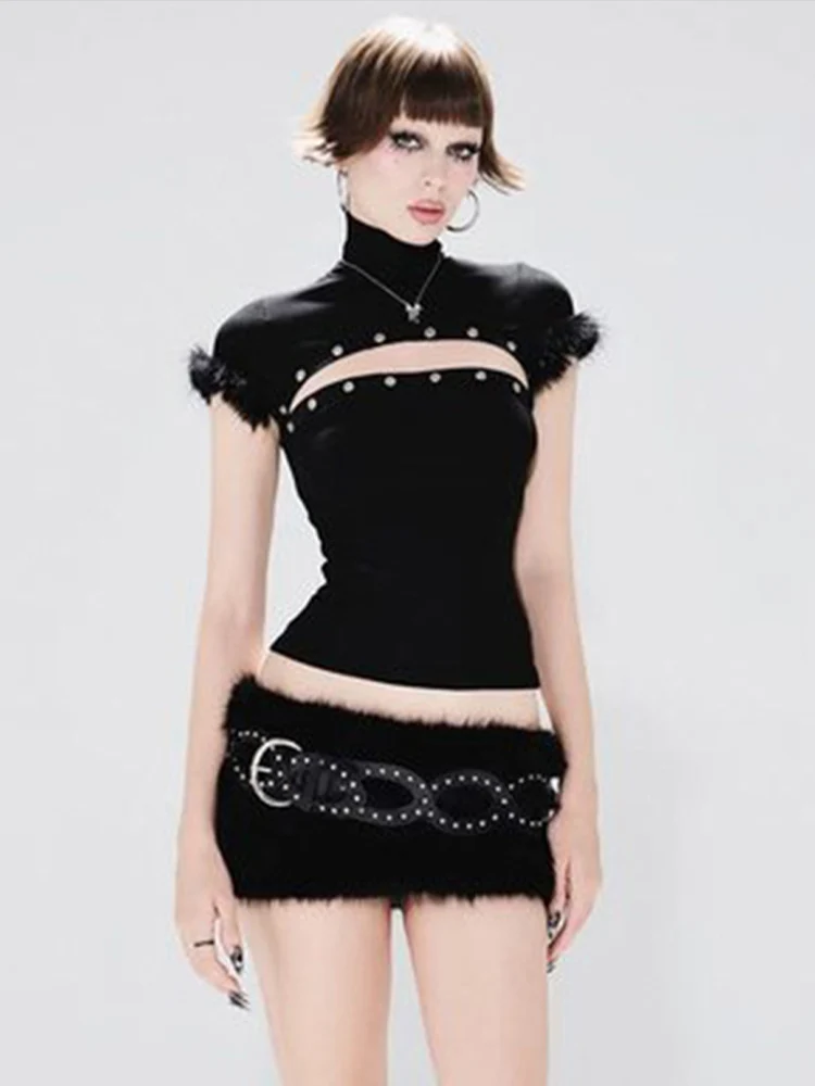 Weird Puss Hottie хипстерский комплект из 2 предметов, женская водолазка с заклепками, полый укороченный топ + юбка из пушистого персика на бедрах, одинаковая сексуальная уличная клубная одежда
Weird Puss Hottie хипстерский комплект из 2 предметов, женская водолазка с заклепками, полый укороченный топ + юбка из пушистого персика на бедрах, одинаковая сексуальная уличная клубная одежда