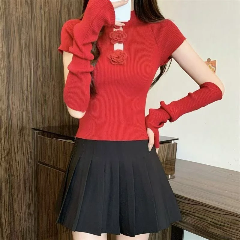 Вязаный свитер со съемными рукавами, женский топ, осенний пышный свитер с витым узлом, академический клапан с деталями, молодые динамические манжеты с рюшами
Вязаный свитер со съемными рукавами, женский топ, осенний пышный свитер с витым узлом, академический клапан с деталями, молодые динамические манжеты с рюшами