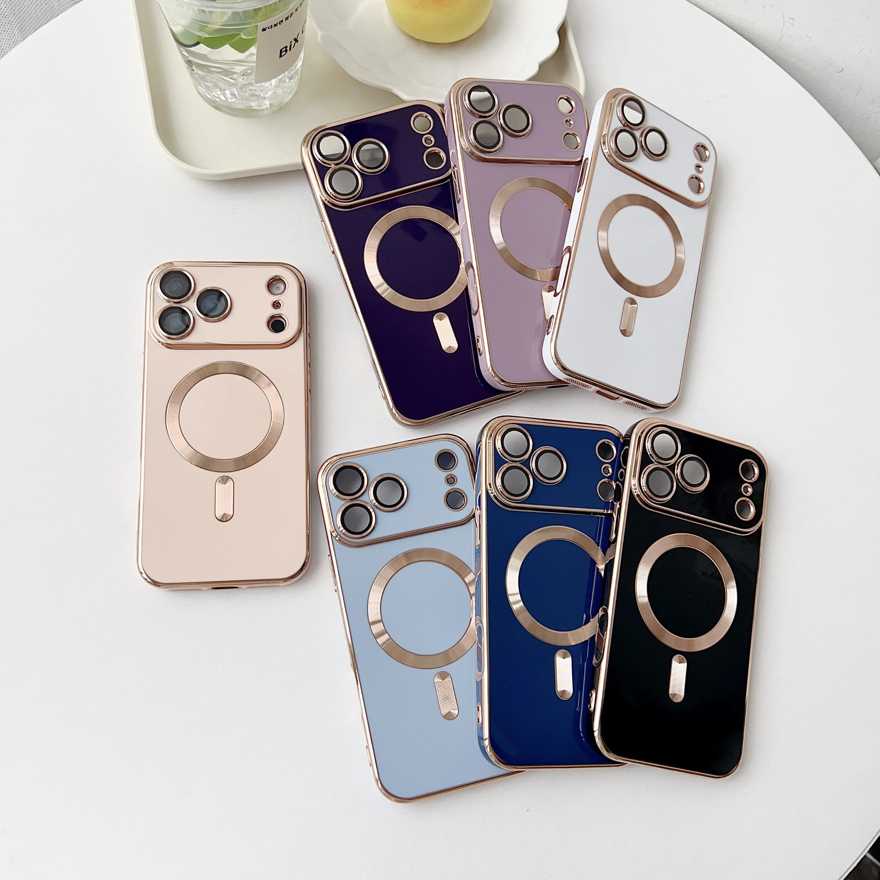 For iPhone 17 Plating Gold Case 6D Flame For Magsafe 16 15 14 13 17 Pro Max Plus Air Clear Lens Cover Camera Button Bumper
For iPhone 17 Plating Gold Case 6D Flame For Magsafe 16 15 14 13 17 Pro Max Plus Air Clear Lens Cover Camera Button Bumper
