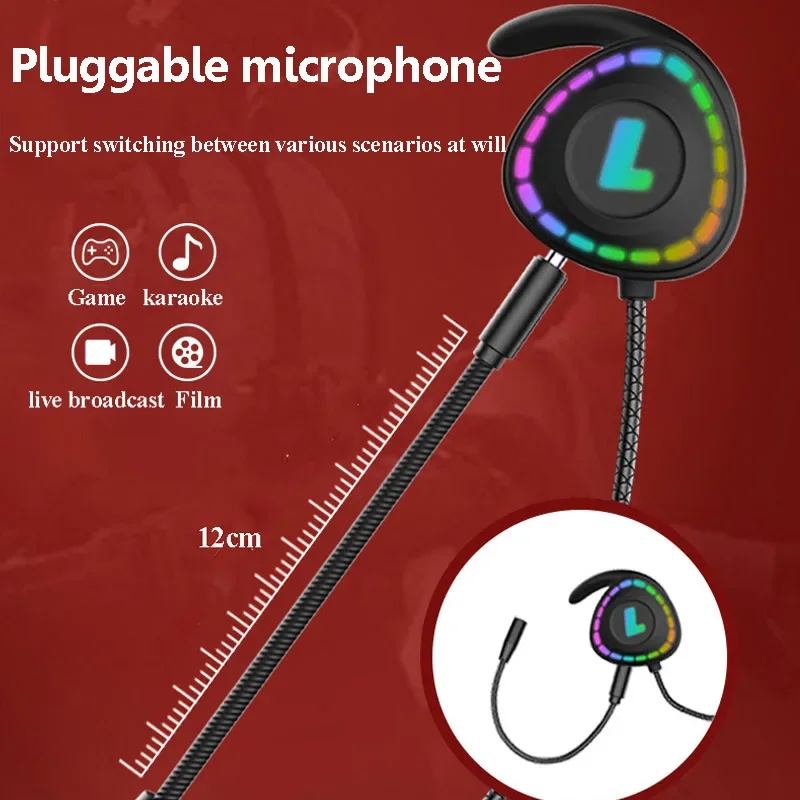 Professional Wired Gaming Headset Type-C Curved Plug RGB Light In-Ear Music Earphones with Dual Microphone Comfortable to Wear
Professional Wired Gaming Headset Type-C Curved Plug RGB Light In-Ear Music Earphones with Dual Microphone Comfortable to Wear