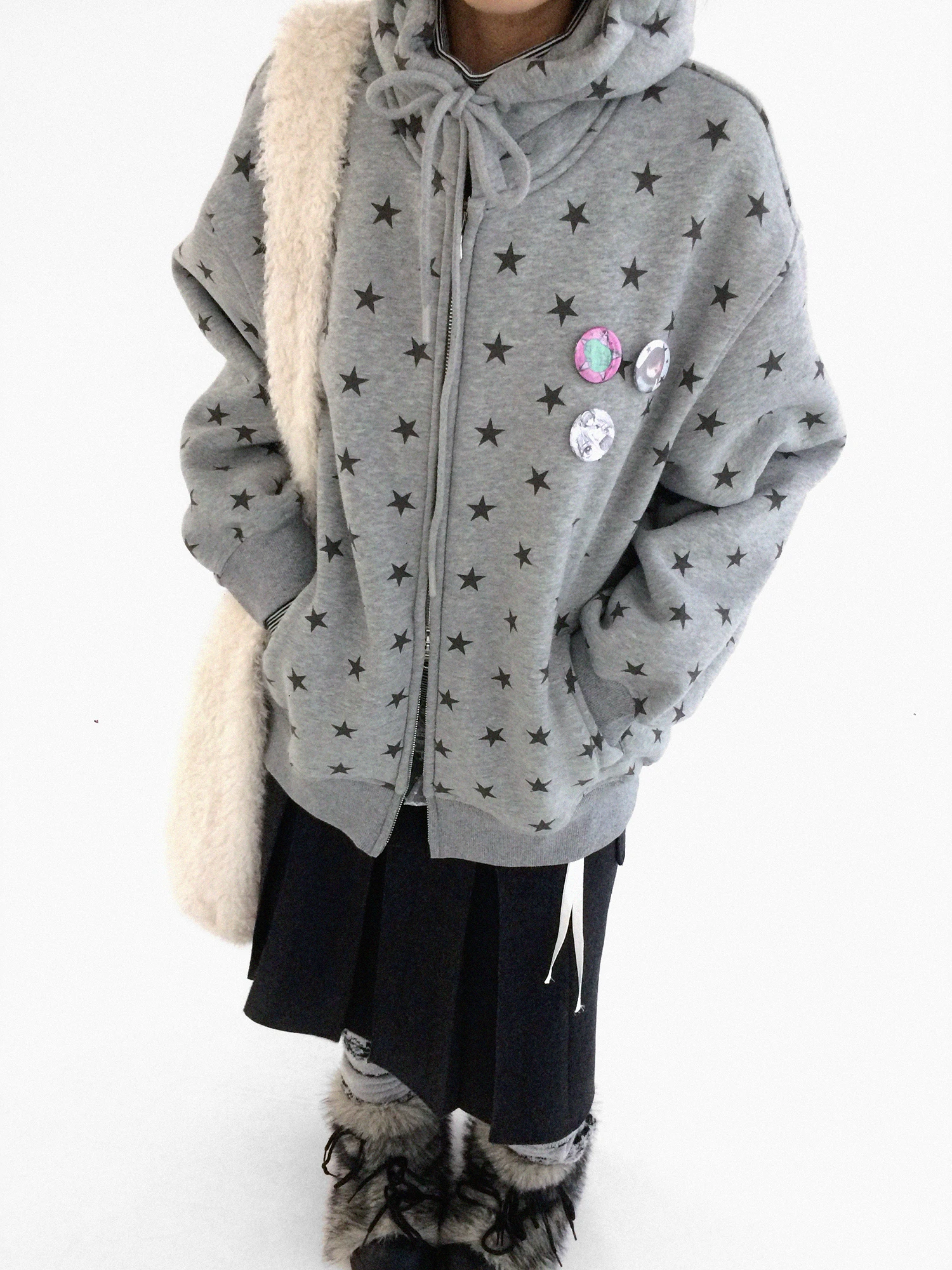 Innomoood Fleece Lined Thickened Hooded Sweatshirt Cardigan Zipper Jacket Mid-Length Loose Women's Winter Fashion Outerwear
Innomoood Fleece Lined Thickened Hooded Sweatshirt Cardigan Zipper Jacket Mid-Length Loose Women's Winter Fashion Outerwear