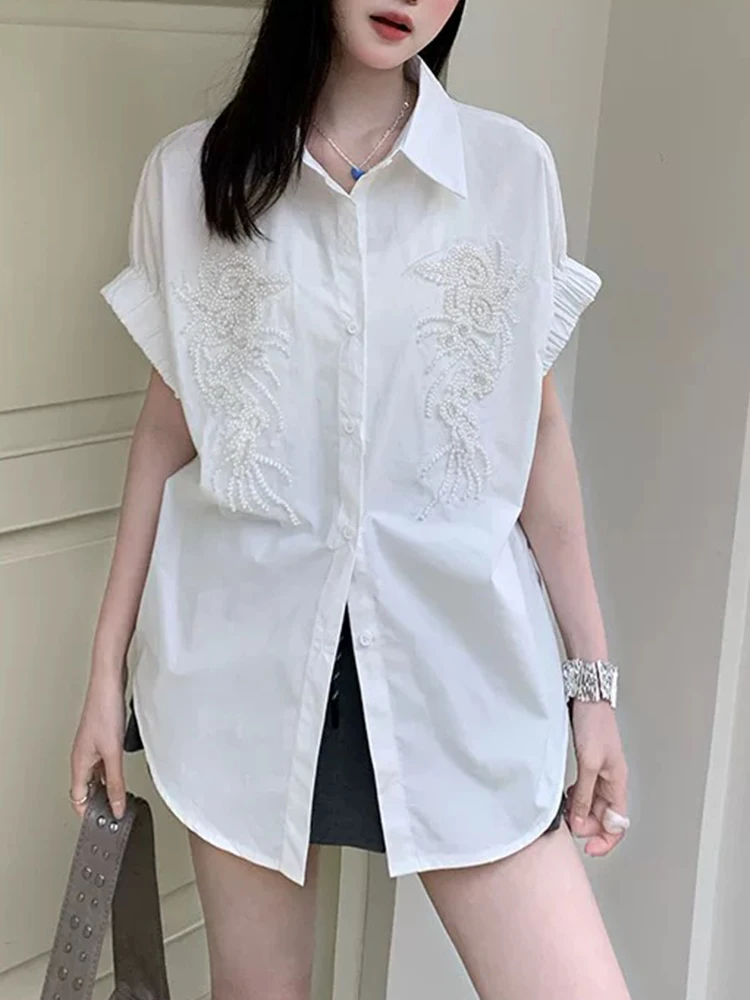 In the summer of 2025, the new heavy industry beaded elastic bat sleeve loose long shirt lapel single-breasted Joker slim blouse
In the summer of 2025, the new heavy industry beaded elastic bat sleeve loose long shirt lapel single-breasted Joker slim blouse