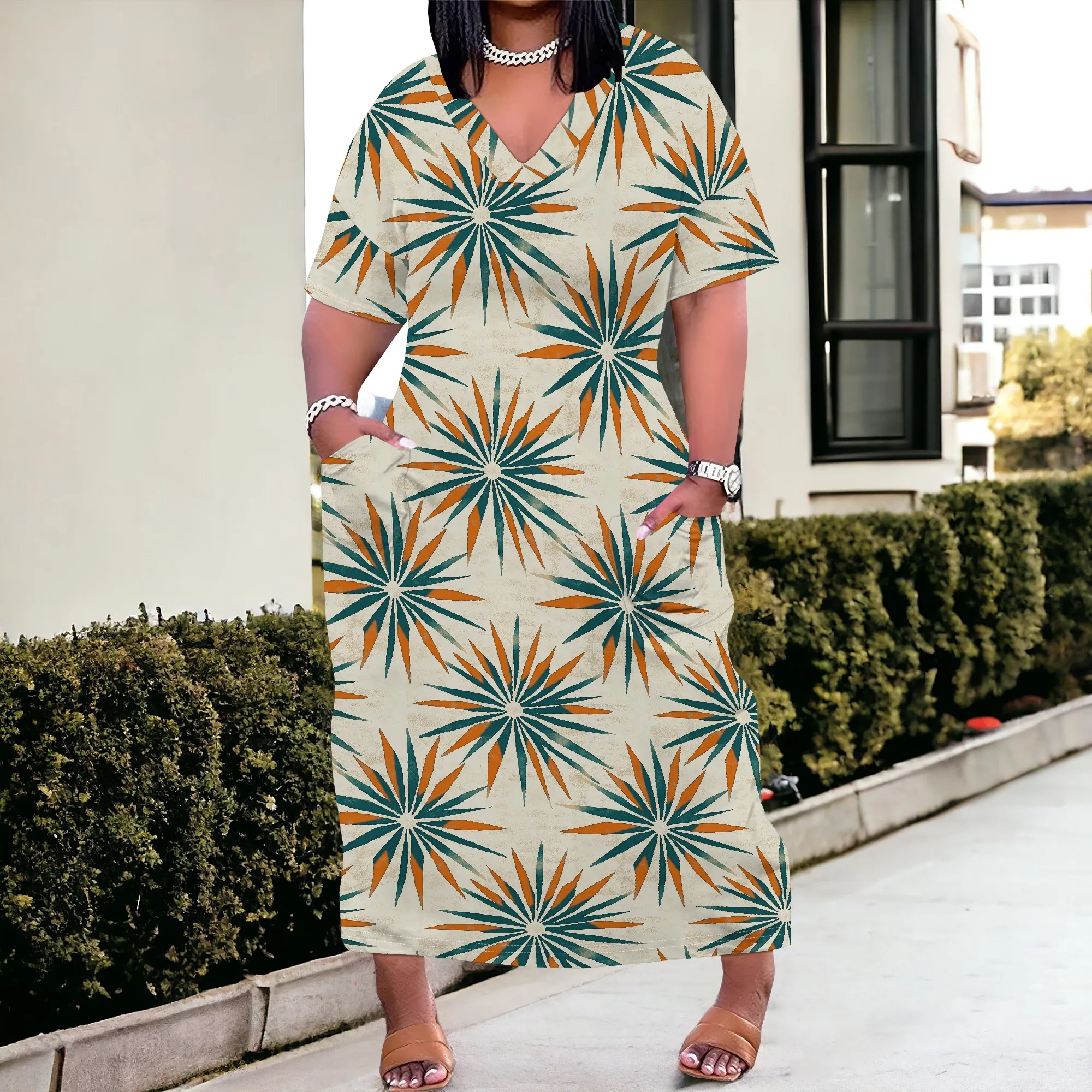 Plus Size Women's Starburst Print V-Neck Maxi Dress 2025 Summer Casual Beach Party Dress XL-6XL
Plus Size Women's Starburst Print V-Neck Maxi Dress 2025 Summer Casual Beach Party Dress XL-6XL