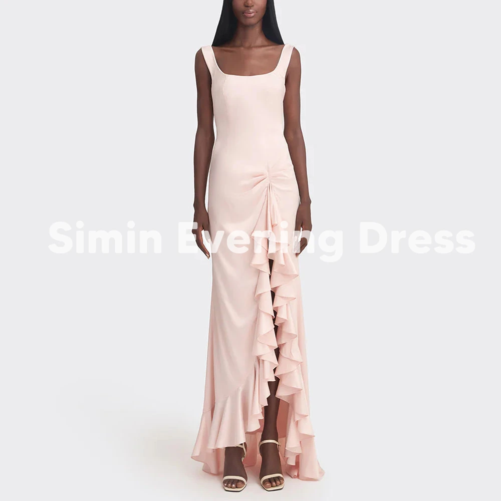 Simin Women's U-neck Split Ruffle Draped Mermaid Saudi Evening Dresses With Sleeveless Floor-Length Formal Elegant Dresses 2025
Simin Women's U-neck Split Ruffle Draped Mermaid Saudi Evening Dresses With Sleeveless Floor-Length Formal Elegant Dresses 2025