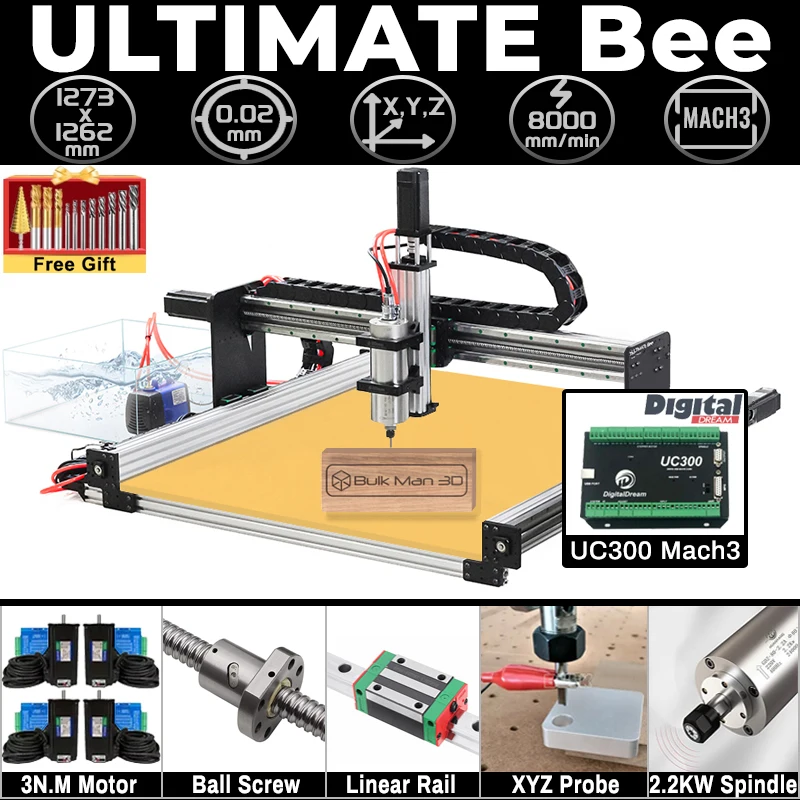 20%OFF BulkMan3D ULTIMATE Bee CNC Engraver Full Kit UC300 Mach3 4-Axis Ball Screw Router Wood Metal Acrylic Milling CNC Machine
20%OFF BulkMan3D ULTIMATE Bee CNC Engraver Full Kit UC300 Mach3 4-Axis Ball Screw Router Wood Metal Acrylic Milling CNC Machine