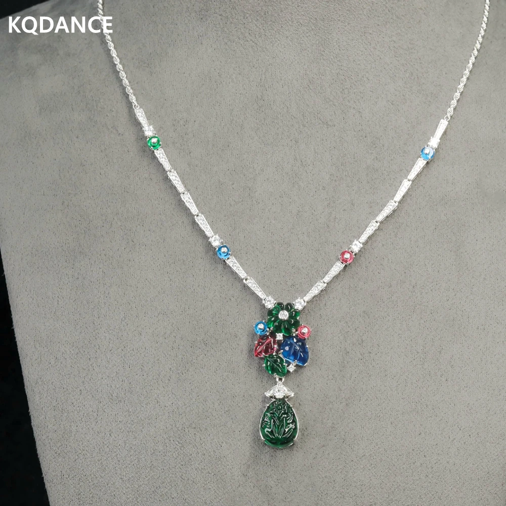 KQDANCE Роскошное твердое серебро 925 пробы с позолоченным синтетическим драгоценным камнем, высокоуглеродистый бриллиант, красочный цветок, зеленый лист, фруктовое ожерелье
KQDANCE Роскошное твердое серебро 925 пробы с позолоченным синтетическим драгоценным камнем, высокоуглеродистый бриллиант, красочный цветок, зеленый лист, фруктовое ожерелье