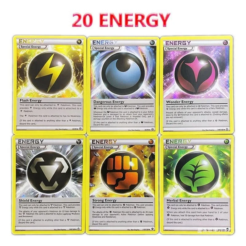 20pcs Pokemon Special Energy Cards Set English Trainer & Mega Energy Cards Collectible Trading Cards for TCG Players Game
20pcs Pokemon Special Energy Cards Set English Trainer & Mega Energy Cards Collectible Trading Cards for TCG Players Game