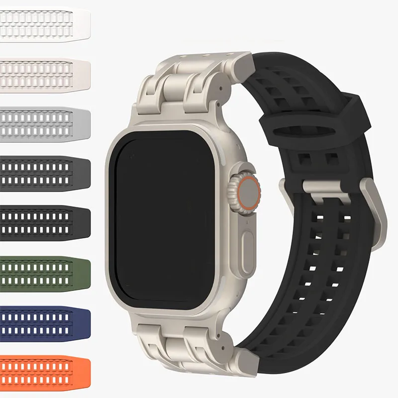 Силиконовый ремешок для Apple Watch Band 42 мм 44 мм 45 мм 49 мм Ultra Fashion Дышащий браслет для iWatch Series 9 8 7 6 5 4 3 se 2
Силиконовый ремешок для Apple Watch Band 42 мм 44 мм 45 мм 49 мм Ultra Fashion Дышащий браслет для iWatch Series 9 8 7 6 5 4 3 se 2