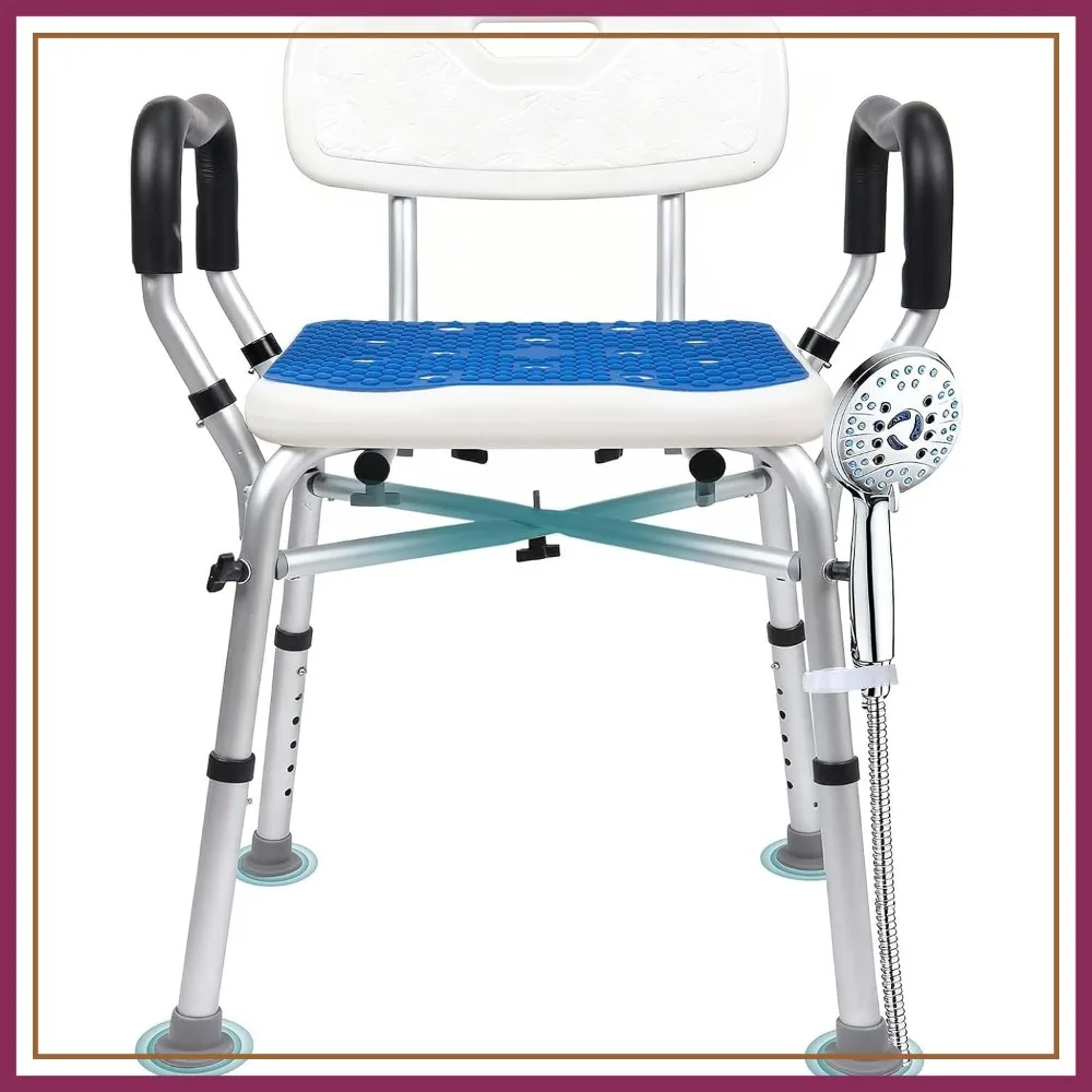 Heavy Duty Shower Chair 500 lbs with Arms & Back, 6 Height Adjustable, Aluminum Bath Seat for Elderly, Disabled Adults, Blue
Heavy Duty Shower Chair 500 lbs with Arms & Back, 6 Height Adjustable, Aluminum Bath Seat for Elderly, Disabled Adults, Blue