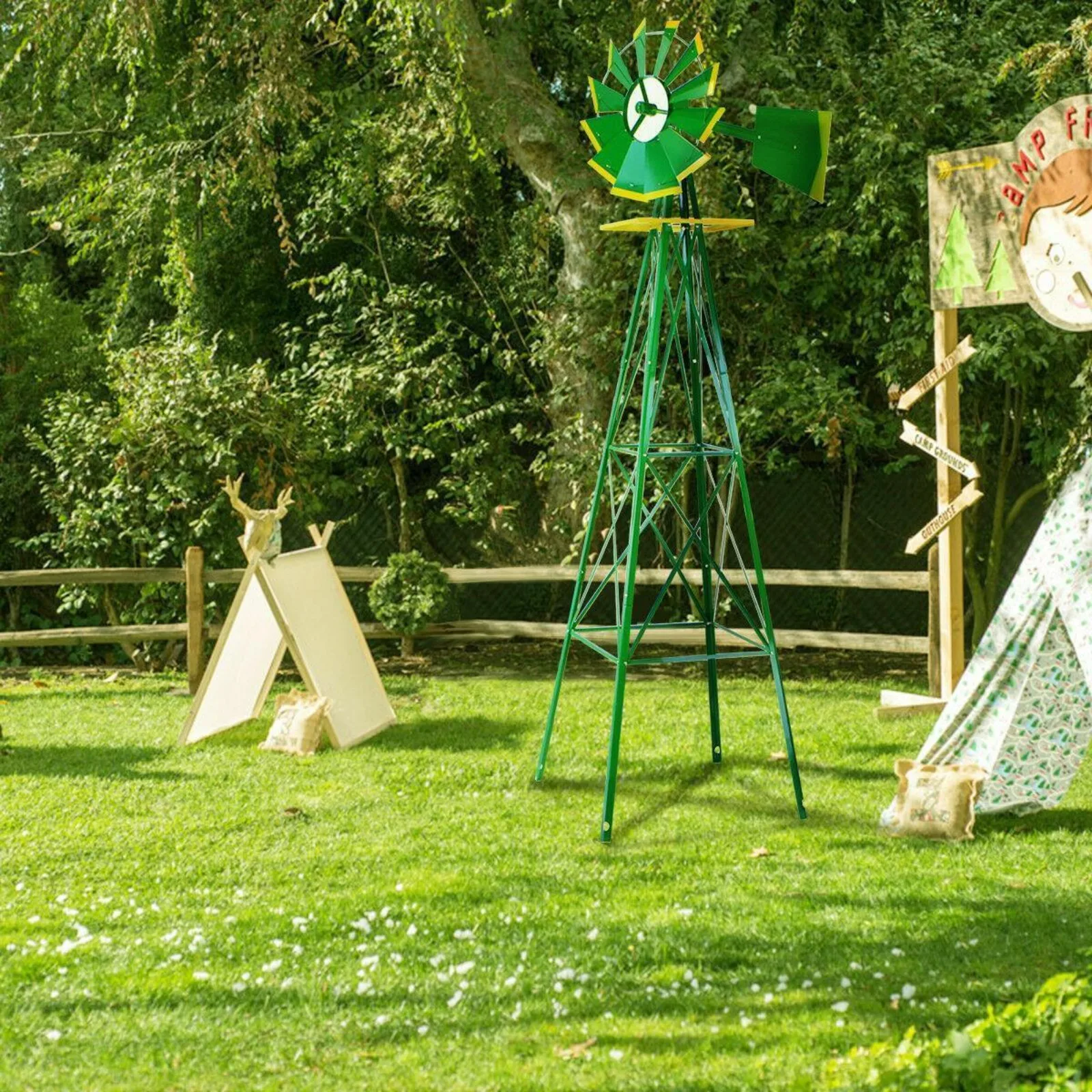US 8FT Green Metal Windmill Yard Garden Decoration Weather Rust Resistant Wind Mill
US 8FT Green Metal Windmill Yard Garden Decoration Weather Rust Resistant Wind Mill