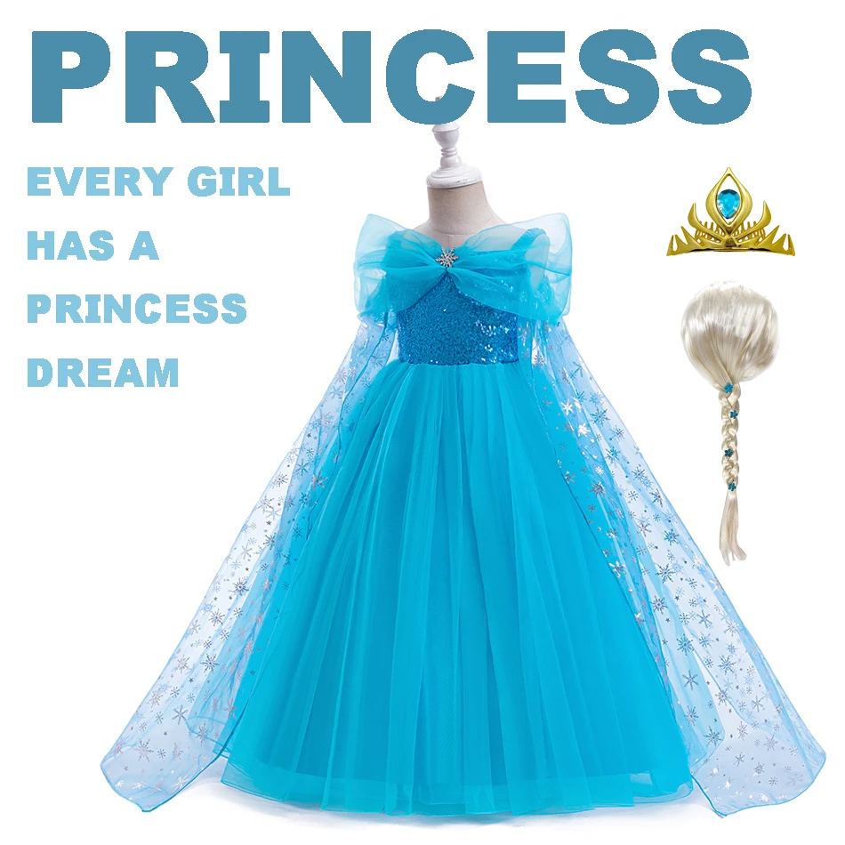 Costume for Girls 2025 Kids Blue Dress Frozen Role Playing Costume Girl Princess Clothes Festival Party Gown Performance Costume
Costume for Girls 2025 Kids Blue Dress Frozen Role Playing Costume Girl Princess Clothes Festival Party Gown Performance Costume