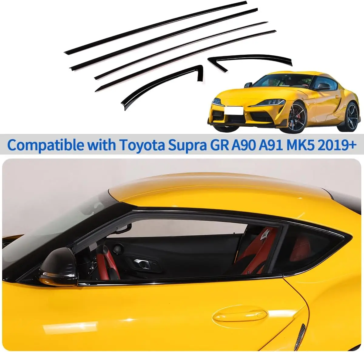 6PCS Steel Stainless Car Exterior Window Strip Trim For Toyota GR Supra A90 Mk5 2019-2025 Molding Decorative Kit Accessories
6PCS Steel Stainless Car Exterior Window Strip Trim For Toyota GR Supra A90 Mk5 2019-2025 Molding Decorative Kit Accessories