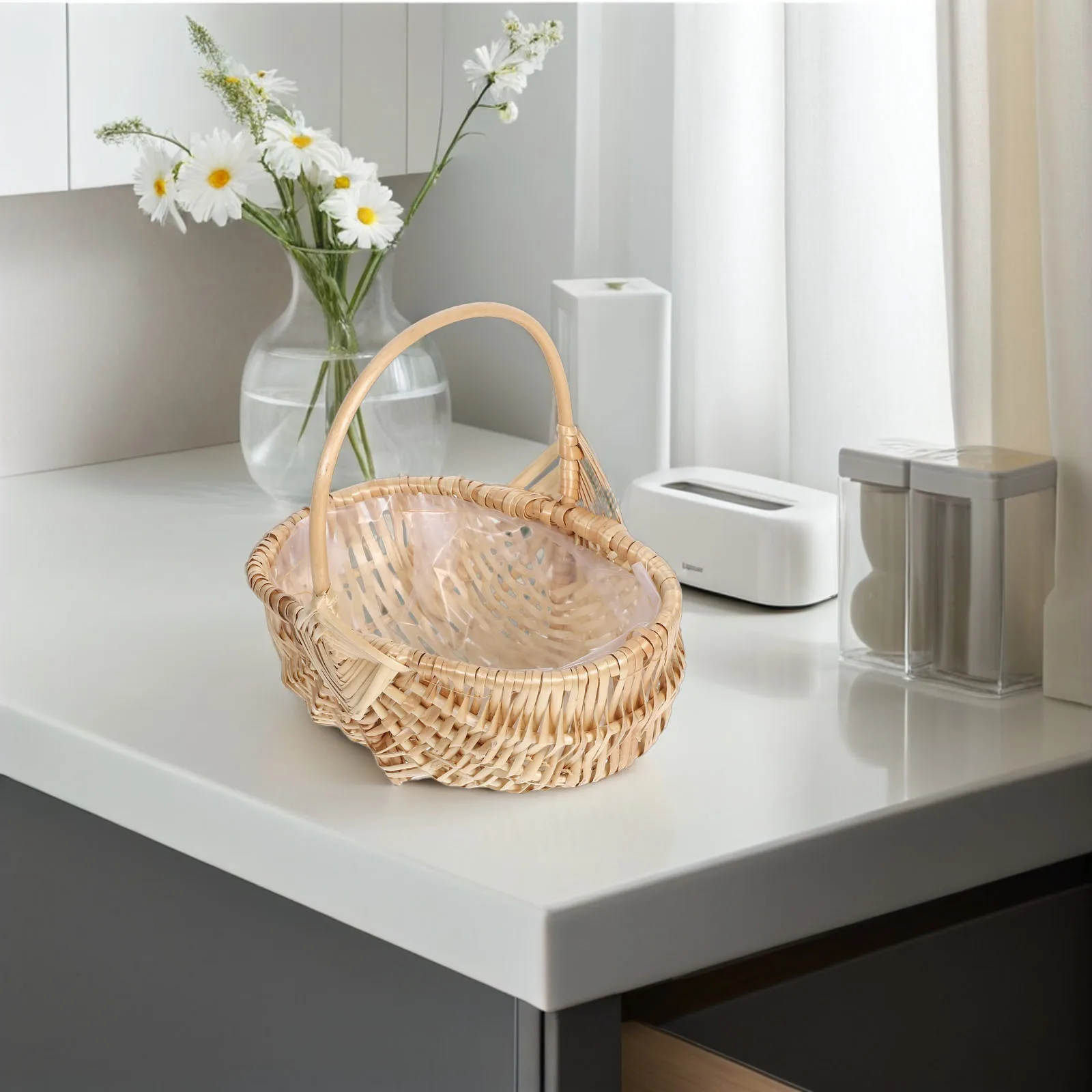 Rattan Handwoven Flower Basket Vintage Design Convenient Handle Multifunctional Use Wicker Fruit Basket
Rattan Handwoven Flower Basket Vintage Design Convenient Handle Multifunctional Use Wicker Fruit Basket