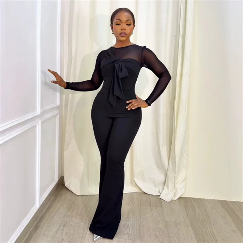 Doyerl Patchwork Mesh See Through Jumpsuit Women Long Sleeve Bow Tie Slim Party Club One Piece Rompers and Jumpsuits Combinaison
Doyerl Patchwork Mesh See Through Jumpsuit Women Long Sleeve Bow Tie Slim Party Club One Piece Rompers and Jumpsuits Combinaison