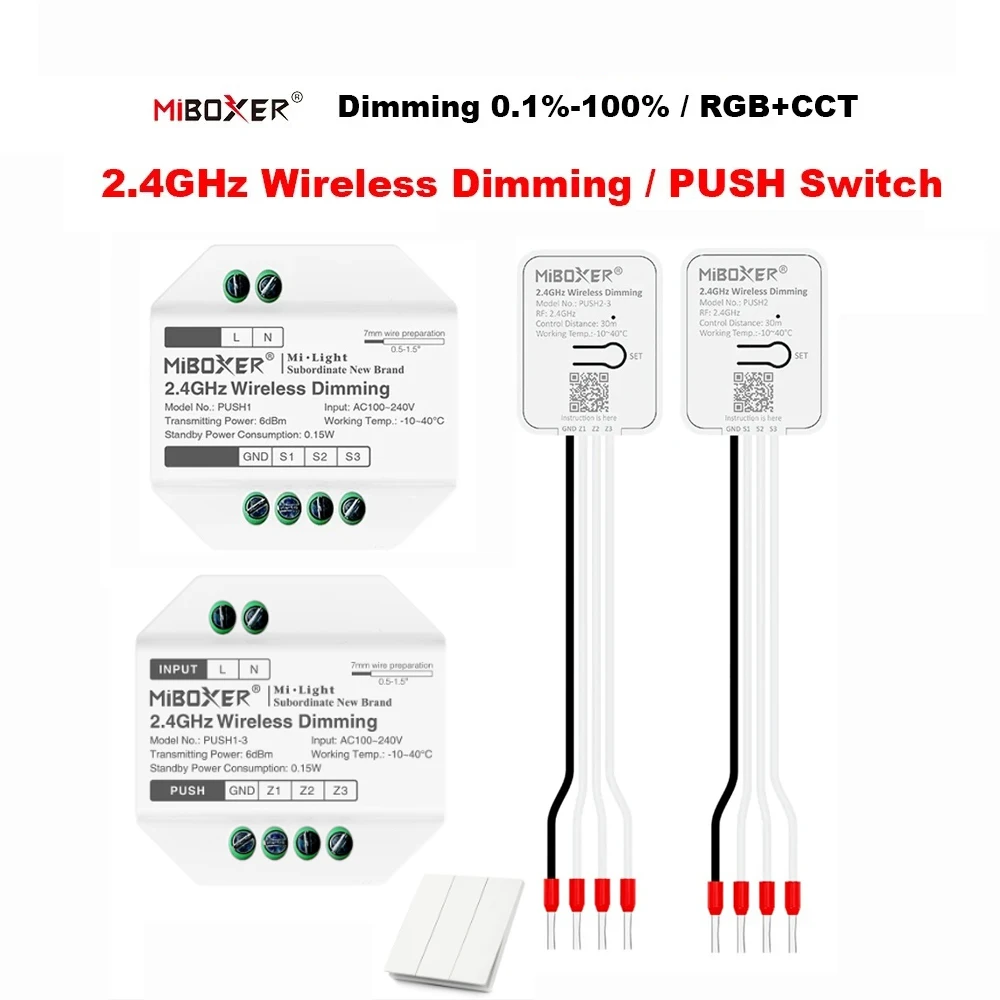 MiBoxer 2,4 ГГц беспроводной RGB + CCT/яркость затемнения двойной белый PUSH переключатель дистанционный 3-зонный светодиодный контроллер лампы переменного тока 110 В 220 В PUSH1/2
MiBoxer 2,4 ГГц беспроводной RGB + CCT/яркость затемнения двойной белый PUSH переключатель дистанционный 3-зонный светодиодный контроллер лампы переменного тока 110 В 220 В PUSH1/2