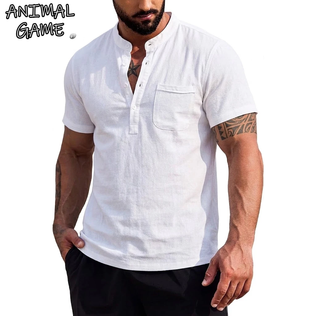 Summer Men's Casual Linen Shirt Short Sleeve Luxury Shirt Trendy Loose Cotton Shirt for Man Hawaiian Shirt Gym T-shirt Pocket
Summer Men's Casual Linen Shirt Short Sleeve Luxury Shirt Trendy Loose Cotton Shirt for Man Hawaiian Shirt Gym T-shirt Pocket