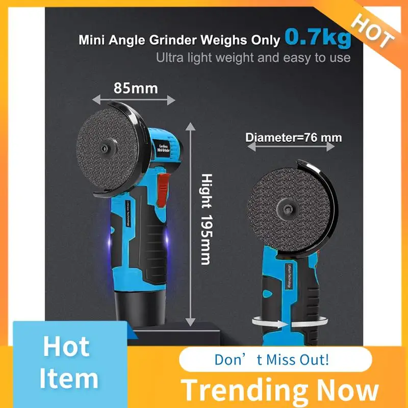 AB08-Cordless Mini Angle Grinder Kit Small Angle Grinder Tool Kit With 2 Pack 12V Batteries, 19500 RPM Power Angle Grinders, US
AB08-Cordless Mini Angle Grinder Kit Small Angle Grinder Tool Kit With 2 Pack 12V Batteries, 19500 RPM Power Angle Grinders, US