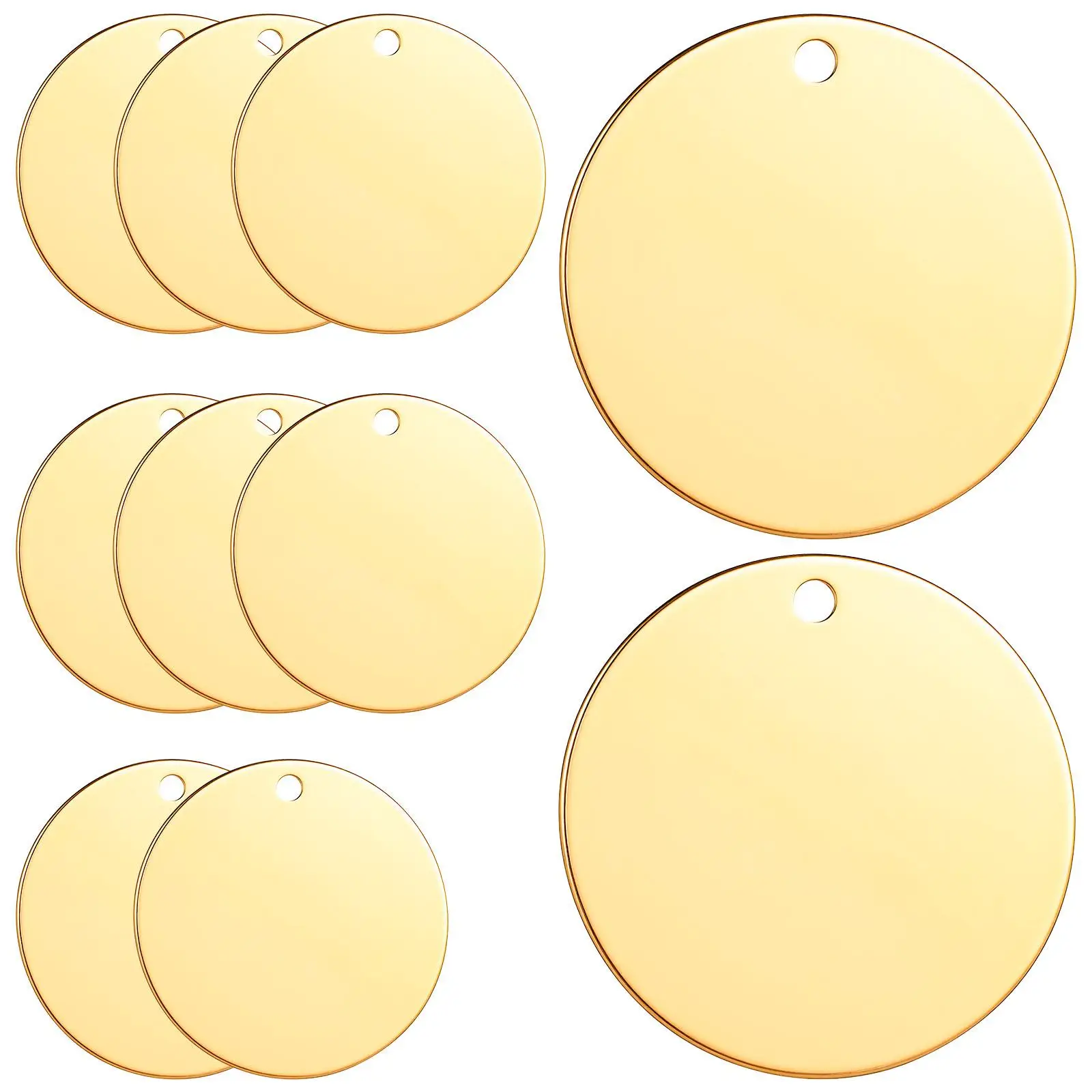 10 Pcs Stainless Steel Tag Round Blanks for Necklace Keychain Earrings Pendant Craft DIY Flat Metal Charms Sturdy for crafts
10 Pcs Stainless Steel Tag Round Blanks for Necklace Keychain Earrings Pendant Craft DIY Flat Metal Charms Sturdy for crafts