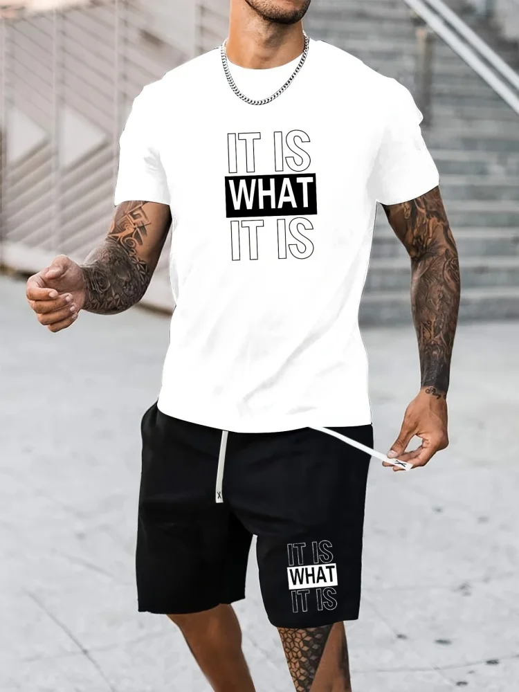 Summer Everyday Fashion Men's Casual T-shirt 3D Letter Print Men's Short Sleeve Shorts Set Outdoor Street Men's Sports Shorts
Summer Everyday Fashion Men's Casual T-shirt 3D Letter Print Men's Short Sleeve Shorts Set Outdoor Street Men's Sports Shorts