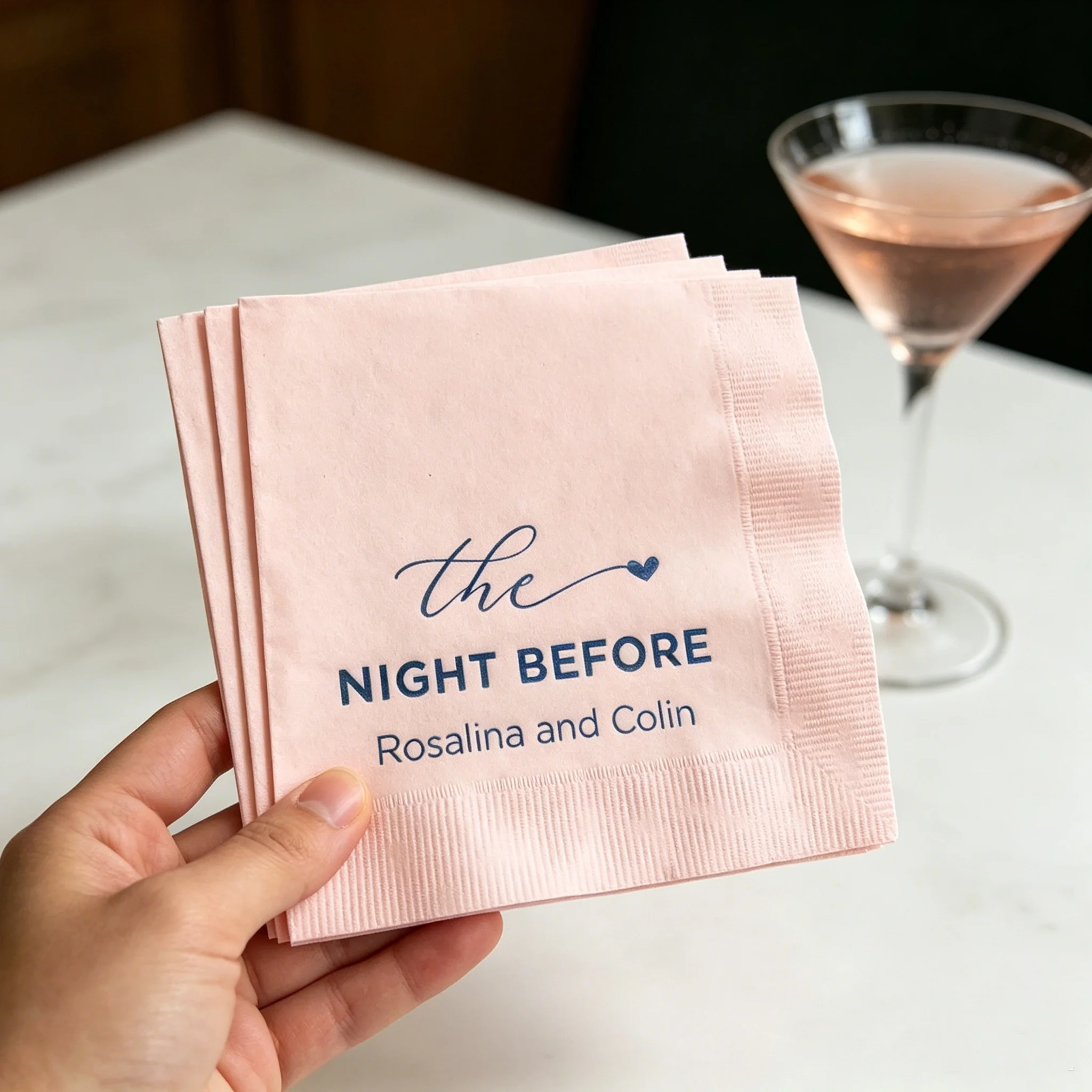 50pcs Custom "The Night Before" Rehearsal Dinner Cocktail Napkins - Personalized Couple Names Printed Beverage Napkins for Weddi
50pcs Custom "The Night Before" Rehearsal Dinner Cocktail Napkins - Personalized Couple Names Printed Beverage Napkins for Weddi
