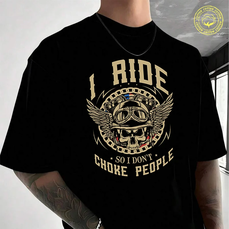 Skull Rider Motorcycle Men's Cotton T-Shirt Moto New Casual O-neck Short Sleeve Summer Streetwear Tees
Skull Rider Motorcycle Men's Cotton T-Shirt Moto New Casual O-neck Short Sleeve Summer Streetwear Tees