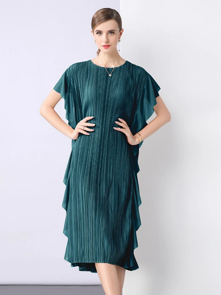 Miyake Elegant Temperament Pleated Dress Summer New High-end Ruffled Edge Loose Meat Covering and Thin Skirt Summer New
Miyake Elegant Temperament Pleated Dress Summer New High-end Ruffled Edge Loose Meat Covering and Thin Skirt Summer New