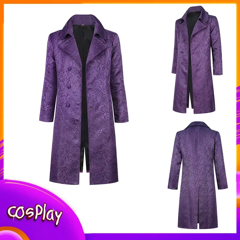 Пурпурное пальто Джокера, костюм для косплея Хита Леджера, одежда для фильма, Хэллоуина, Комик-Кона, карнавала, вечеринки, реквизит, длинное пальто для взрослых
Пурпурное пальто Джокера, костюм для косплея Хита Леджера, одежда для фильма, Хэллоуина, Комик-Кона, карнавала, вечеринки, реквизит, длинное пальто для взрослых