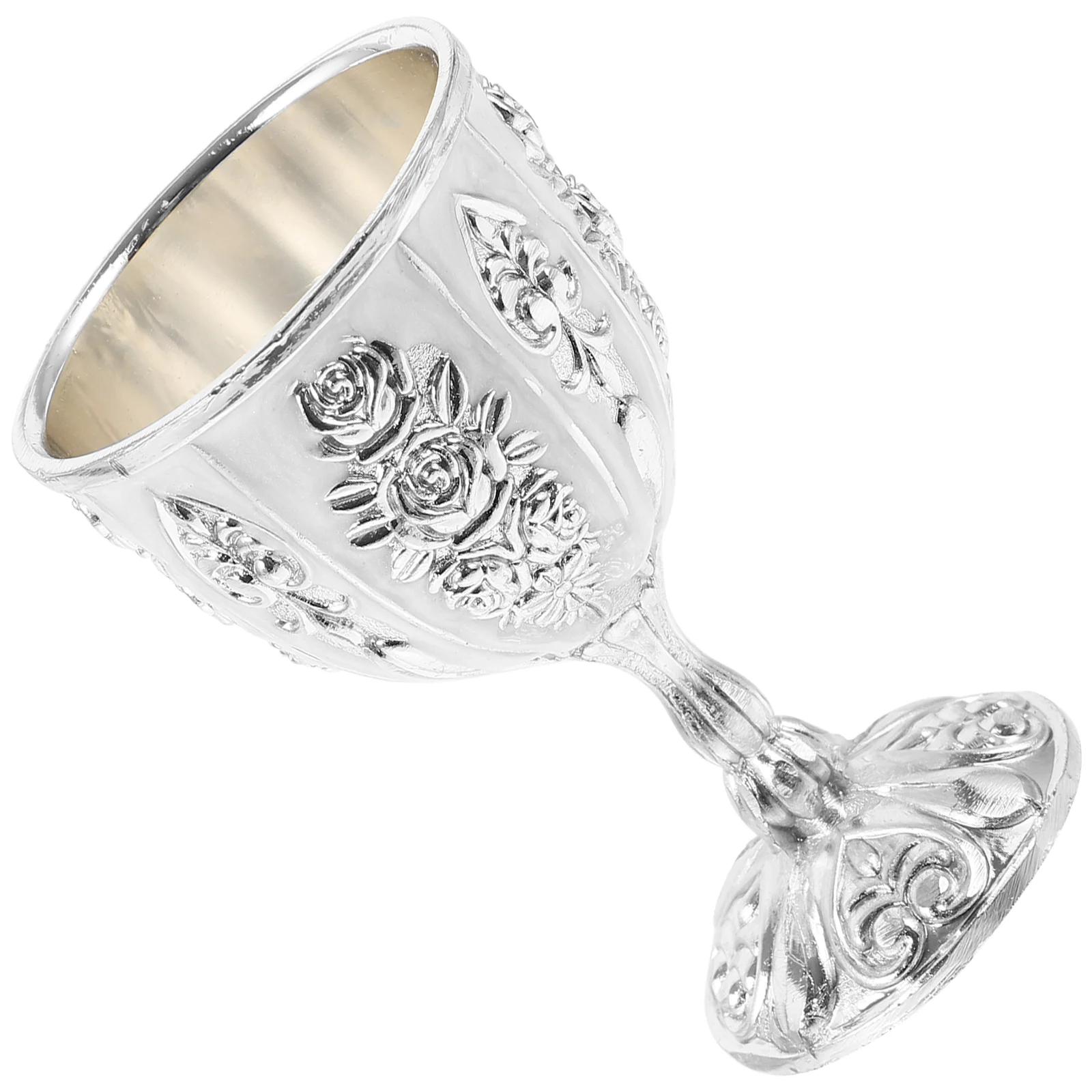 Zinc Alloy Retro Design Delicate Glass Chalice Goblet Silver Finish Kitchen Drinkware
Zinc Alloy Retro Design Delicate Glass Chalice Goblet Silver Finish Kitchen Drinkware