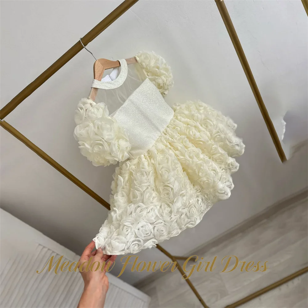 Meadow Cream Ivory Princess Girls Dress Round Neck First Communion Gown with 3D Floral Cute Children Birthday Wedding Dresses
Meadow Cream Ivory Princess Girls Dress Round Neck First Communion Gown with 3D Floral Cute Children Birthday Wedding Dresses