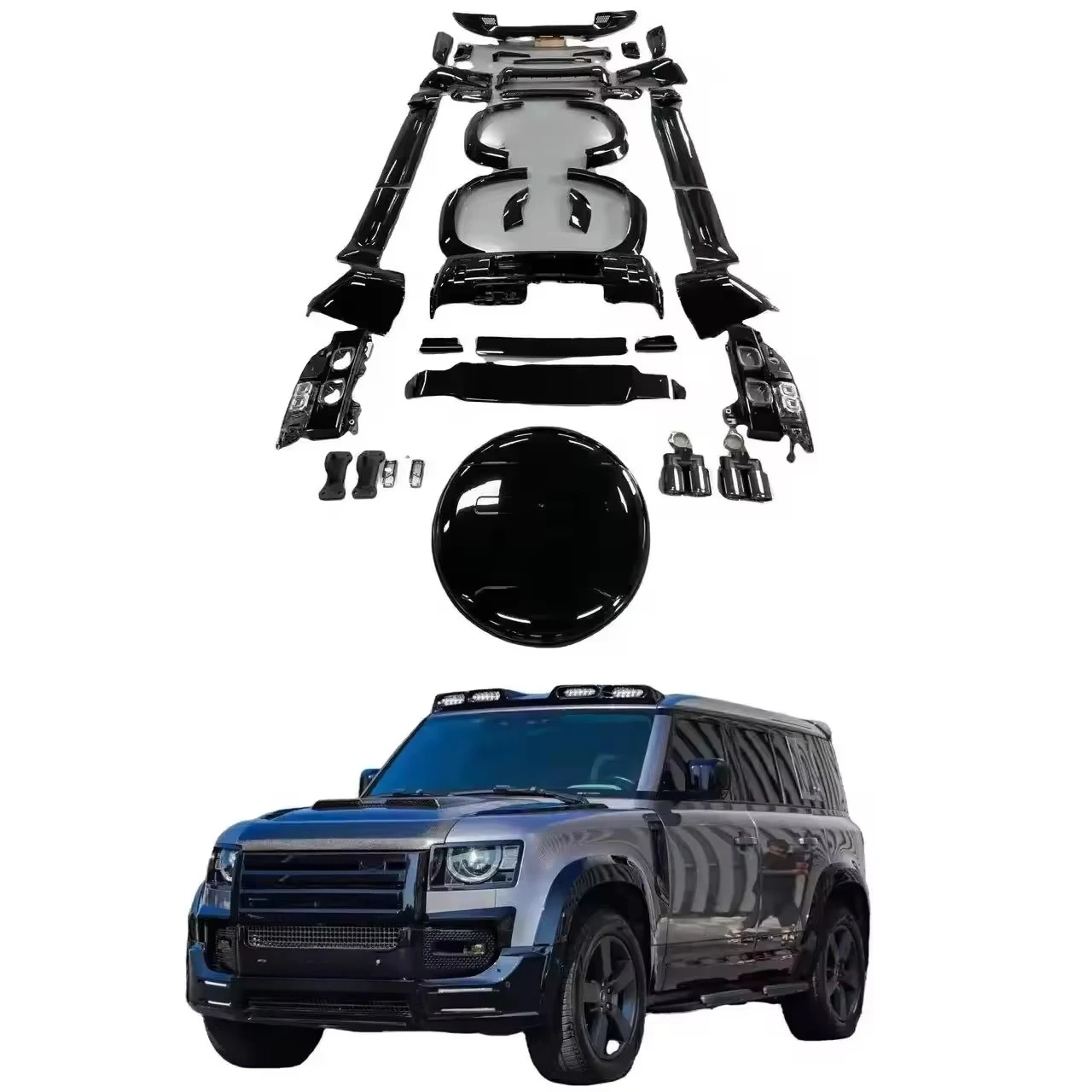 Body Kit 007 Full Black Style Part Suitable for Defender Bumper Bodykit Wide Wheel Arch Accessory Modification Parts
Body Kit 007 Full Black Style Part Suitable for Defender Bumper Bodykit Wide Wheel Arch Accessory Modification Parts