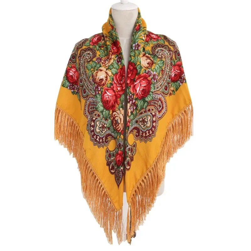 Russian Cloak Large Flower Printed Generous Scarf Women's Shawl Warm Autumn Winter multi-function Scarf Ponchos Capes Yellow
Russian Cloak Large Flower Printed Generous Scarf Women's Shawl Warm Autumn Winter multi-function Scarf Ponchos Capes Yellow