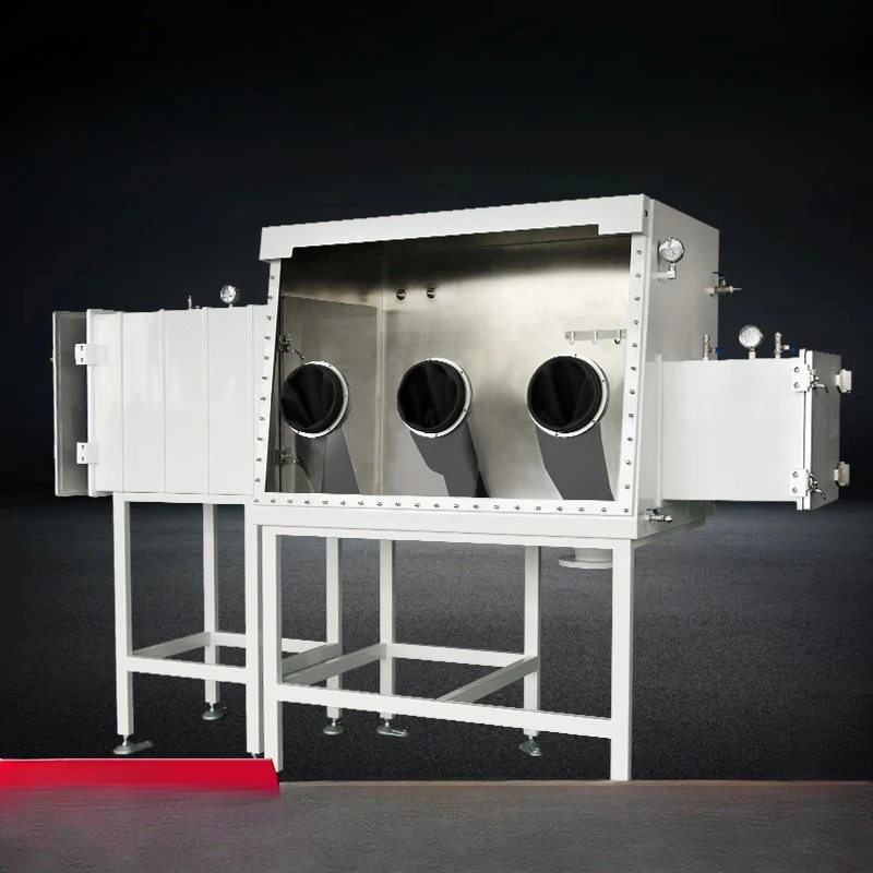 Stainless steel glove box anaerobic two square transition cabins in and out of lithium battery nitrogen replacement dust-free 
Stainless steel glove box anaerobic two square transition cabins in and out of lithium battery nitrogen replacement dust-free