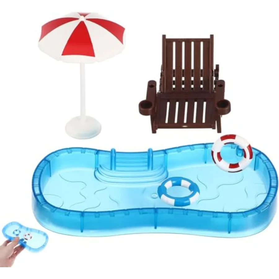 Beach Mini House Decoration, Mini Swim Pool with Ring Chair Umbrella, Summer Seaside Miniatures Beach Swimming Pool Set for Cra
Beach Mini House Decoration, Mini Swim Pool with Ring Chair Umbrella, Summer Seaside Miniatures Beach Swimming Pool Set for Cra