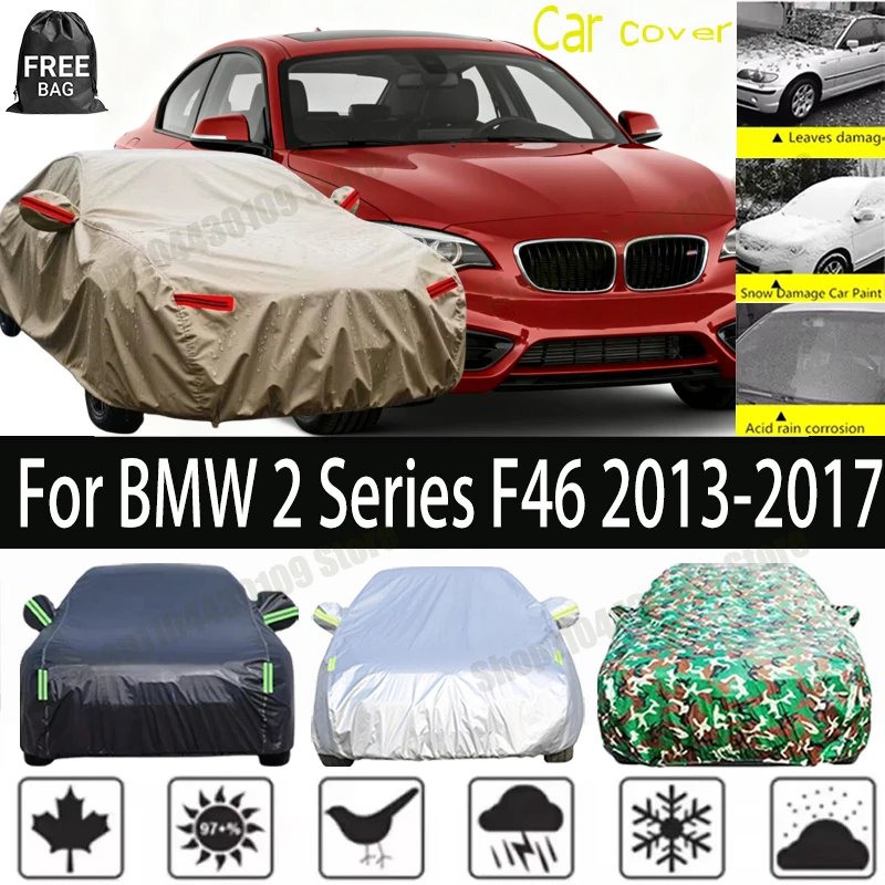 For BMW 2 Series F46 2013-2017 210T Polyester All-Weather Outdoor Car Cover Waterproof Anti-UV Dustproof Exterior Protection
For BMW 2 Series F46 2013-2017 210T Polyester All-Weather Outdoor Car Cover Waterproof Anti-UV Dustproof Exterior Protection