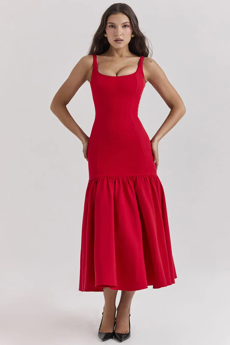Women'S New Summer Dress One-line Collar Sleeveless Off-shoulder Solid Color Dress Sexy Slim Red Dress
Women'S New Summer Dress One-line Collar Sleeveless Off-shoulder Solid Color Dress Sexy Slim Red Dress
