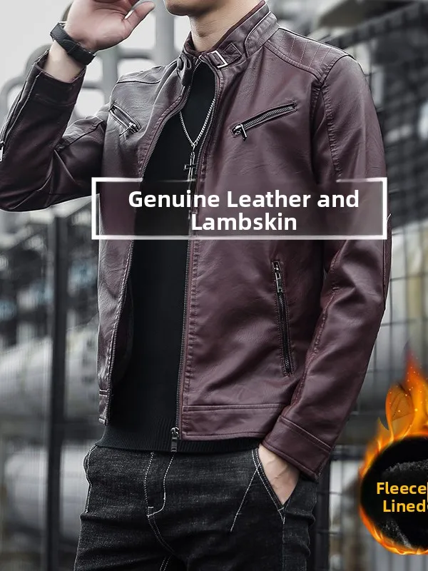 High-End Men's Faux Leather Jacket Warm Thickened Autumn Winter Style Stand Collar Zipper Closure Big Size Casual Motorcycle ...
High-End Men's Faux Leather Jacket Warm Thickened Autumn Winter Style Stand Collar Zipper Closure Big Size Casual Motorcycle ...