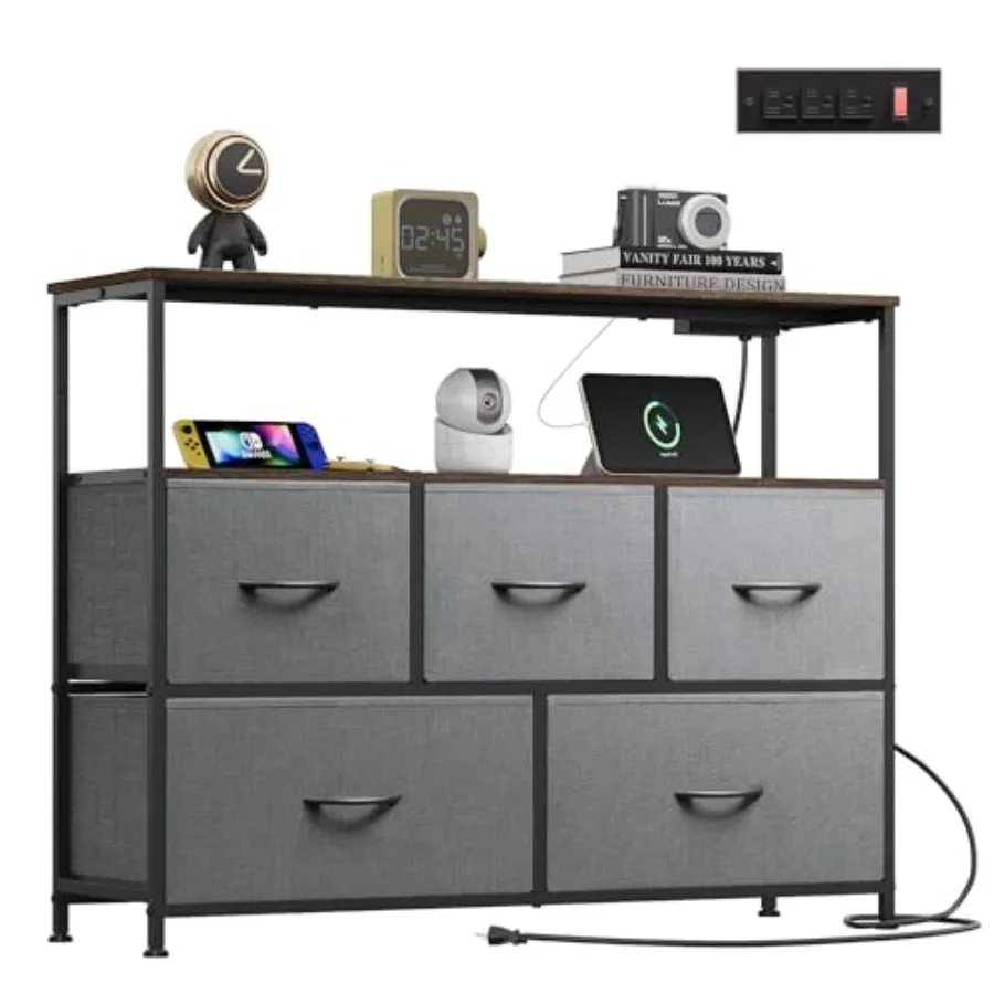 Dresser for Bedroom s Fabric Dresser Charging Station, Chest of Drawer with Open Shelves, Storage Dresser for Living Room, Clos
Dresser for Bedroom s Fabric Dresser Charging Station, Chest of Drawer with Open Shelves, Storage Dresser for Living Room, Clos